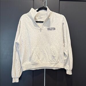 Hollister Light Gray Pullover with Logo